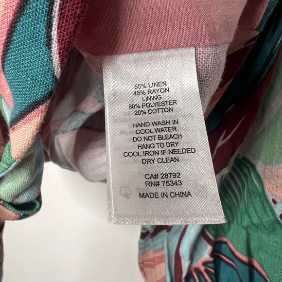 Joie Tropical Leaf Print Linen Crop Top Size XS - Picture 5 of 7